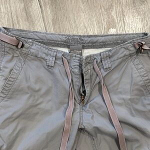 Gray Casual Roxy Pants with Floral Accents